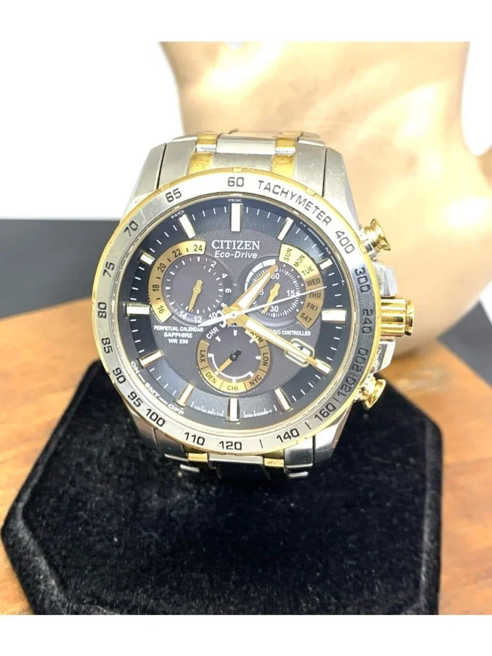 Citizen Men's Watch AT4004-52E Eco-Drive Chronograph Two Tone Stainless Steel